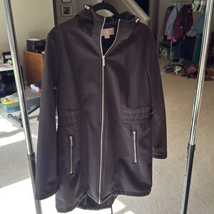 MICHAEL Michael Kors Tech Hooded Coat Black Women's Size L